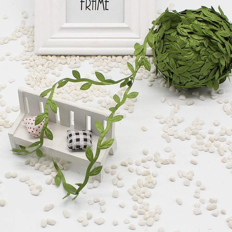 Lvydec Artificial Vine Greenery Garland, 265 Feet Green Leaves Ribbon Fake Ivy Leaf Garland for DIY Wedding Party Craft Wall Decoration - Image 2