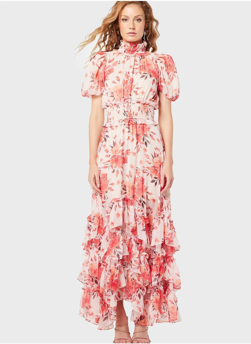 ELLIATT Floral Print Ruffle Dress