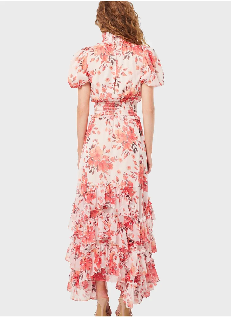 ELLIATT Floral Print Ruffle Dress