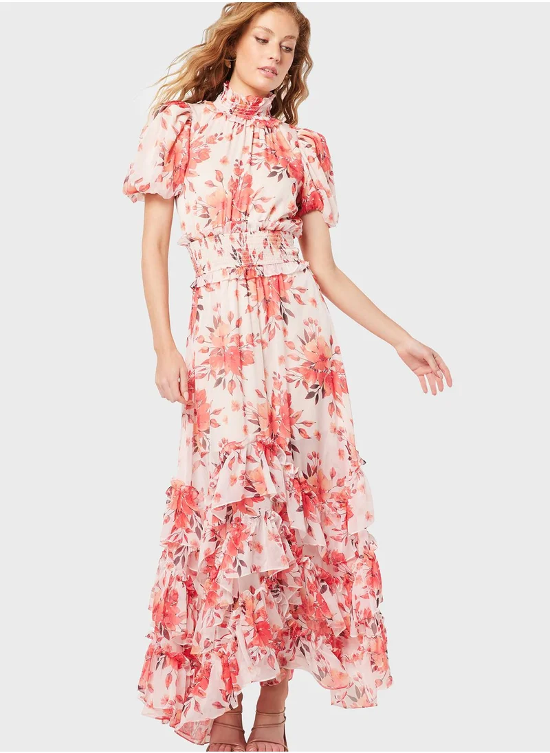 ELLIATT Floral Print Ruffle Dress