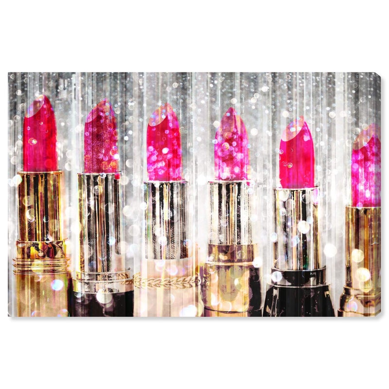 The Oliver Gal Artist Co. The Oliver Gal Artist Co Fashion and Glam Modern Wrapped Canvas Wall Art Lipstick Collection Living Room Bedroom and Bathroom Home Decor 15 in x 10 in Pink and Gold 