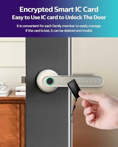 CATCHFACE [New] Smart Lock Fingerprint Door Lock TTLock Door Lock Silver Smart Door Lock Keyless Entry Door Lock with App Control,Fingerprint,Code,IC Card and Key Biometric Door Lock Smart Lock for Front Door - Image 2