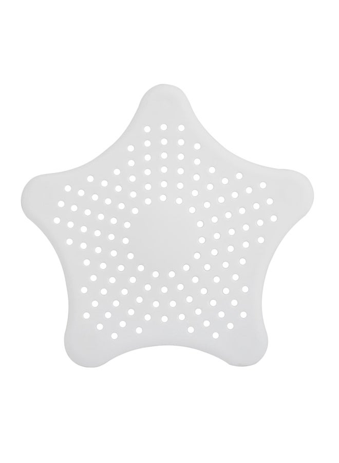 Rubber Hair Catching Drain Stopper White 15.5x15.5cm - Image 1