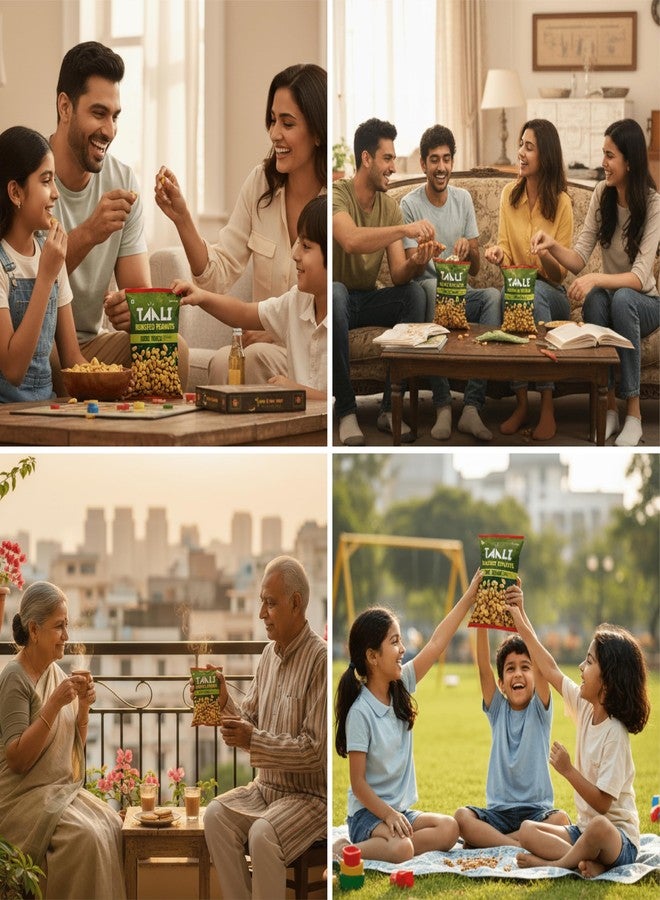 Taali Flavour Roasted Peanuts | Hari Mirch, Bold Green Chilli Flavour | Bharuchi Nuts | No Palm Oil, Not Fried, 140g (Pack of 4) - Image 4
