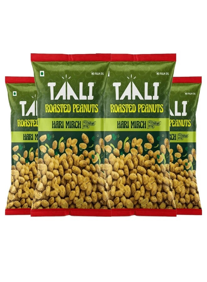 Taali Flavour Roasted Peanuts | Hari Mirch, Bold Green Chilli Flavour | Bharuchi Nuts | No Palm Oil, Not Fried, 140g (Pack of 4) - Image 1