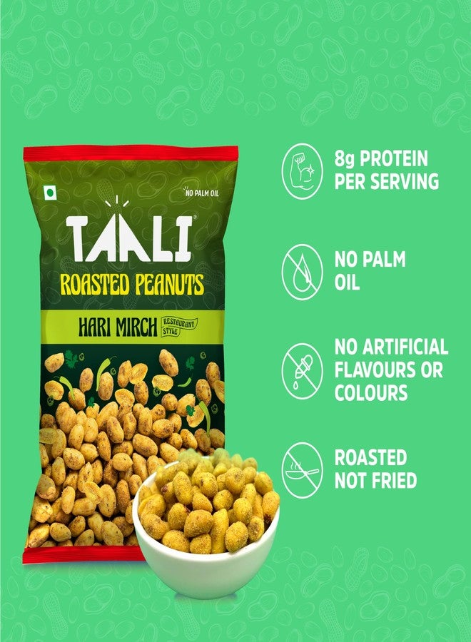 Taali Flavour Roasted Peanuts | Hari Mirch, Bold Green Chilli Flavour | Bharuchi Nuts | No Palm Oil, Not Fried, 140g (Pack of 4) - Image 2