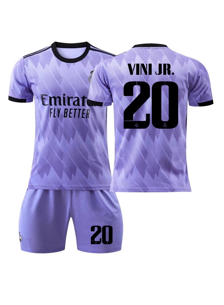general 2022-2023 Real Madrid Away Football Jersey VINI JR #20 Football Jersey/Shorts Gift Set Kids Size & Adult Size, Gift for Fan Friends - Image 1