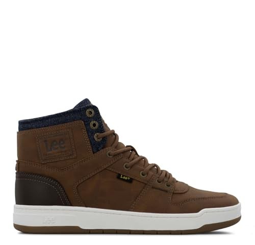 Lee Daybreaker Hi Sneaker for Men Comfortable Denim Mens Shoe Everyday Men Footwear British TanChocolate 9 - Image 3