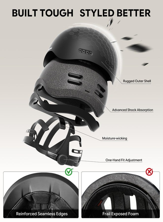 InnerKing Womens Bike Helmet, Adjustable Cycling Helmets for Adults, Road Urban Commuter Bicycle Helmet with High-Visibility Reflective Strip for Men Ebike Scooter Skate - M - Image 4