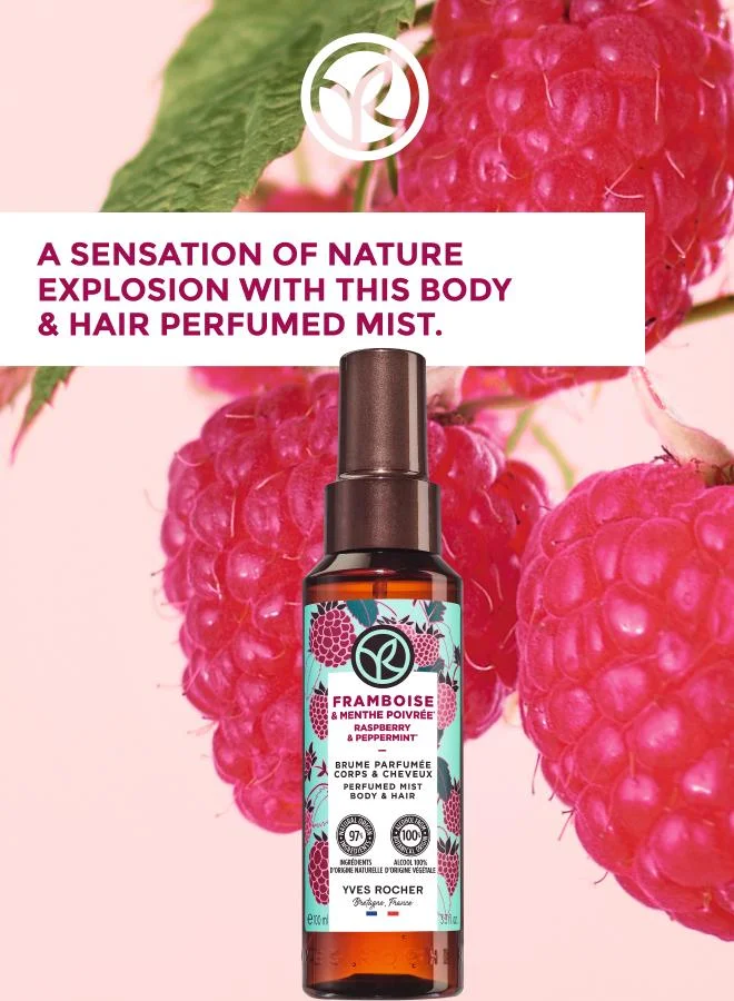 Yves Rocher BODY AND HAIR MIST RASPBERRY PEPPERMINT PEPPERMINT
