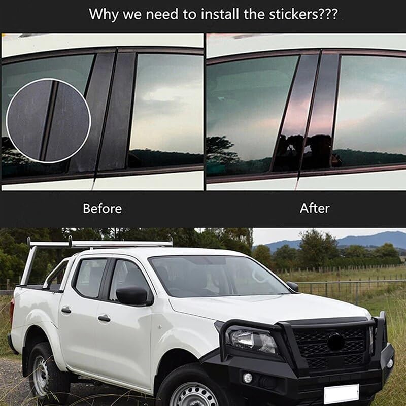 QASULER 4Pcs Car Door Window Pillar Trim Stickers - Image 3