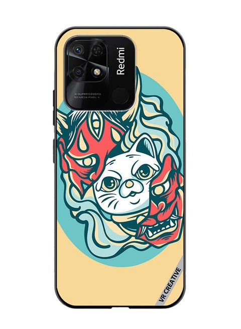 Protective Case Cover For Xiaomi Redmi 10C Cat In Mask Design Multicolour