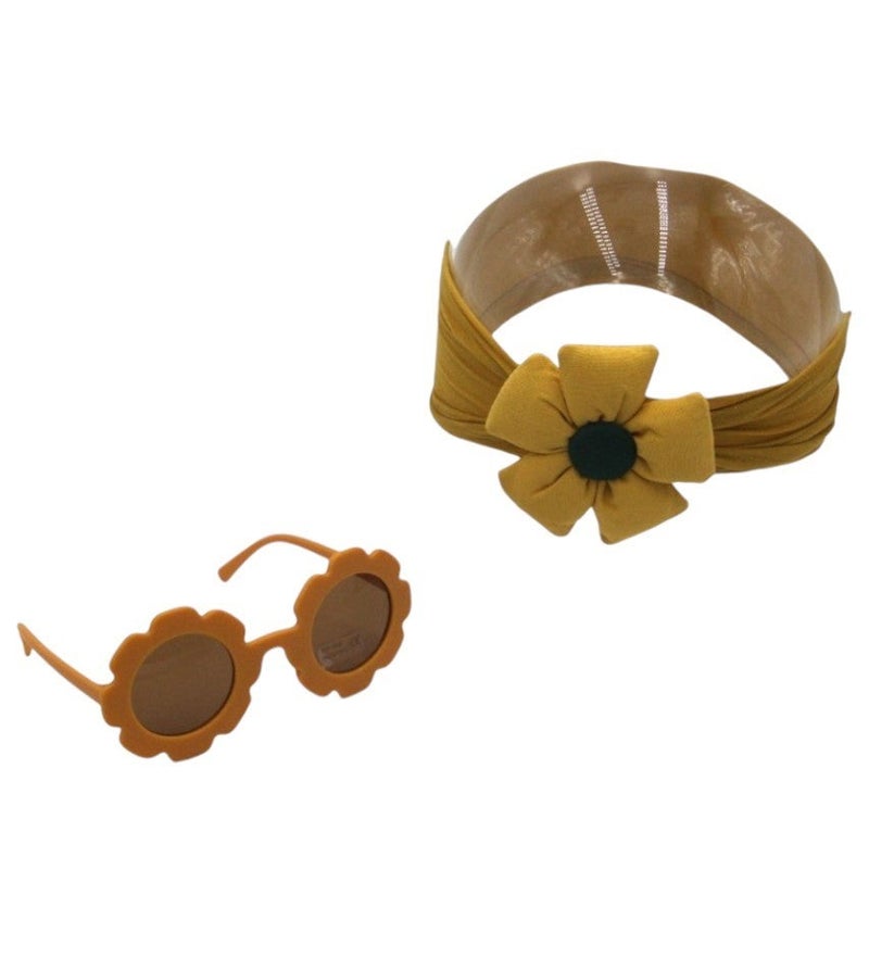 D'Daniela Amirah Glasses and Flower Headband Set For Babies and Girls - Yellow - Image 1