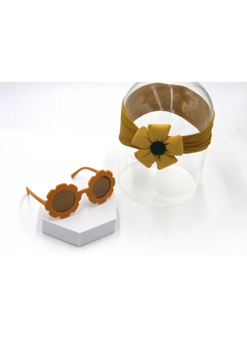 D'Daniela Amirah Glasses and Flower Headband Set For Babies and Girls - Yellow