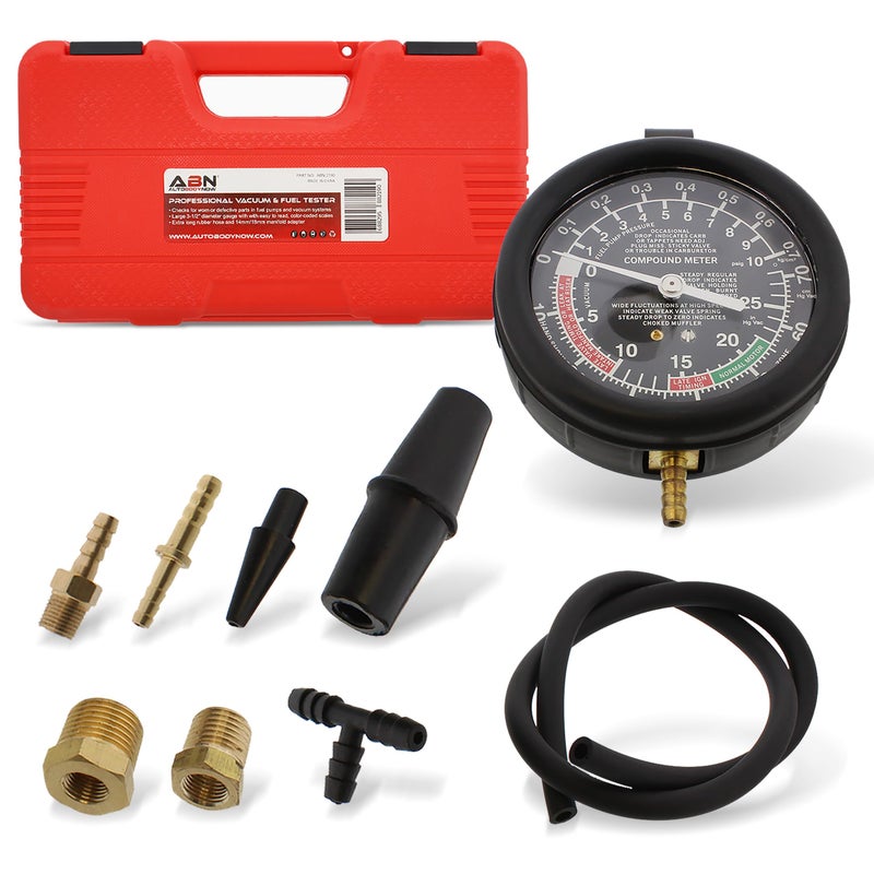 ABN Car Vacuum and Fuel Pump Tester Gauge Kit – Fuel Pump Pressure & Vacuum, Carburetor Intake Manifold, & Vacuum Test - Image 5