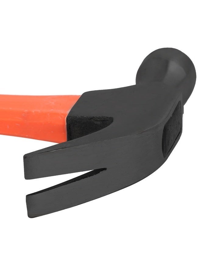 500g Claw Hammer with Plastic Handle, Forged Steel Head, Shock Absorbing Non Slip Grip, Nail Puller Hammer for Woodworking, Carpentry, Home Repair, Construction, DIY Projects - Image 2