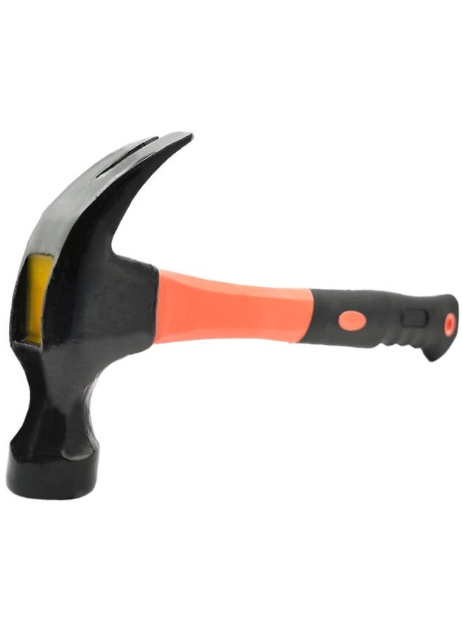 500g Claw Hammer with Plastic Handle, Forged Steel Head, Shock Absorbing Non Slip Grip, Nail Puller Hammer for Woodworking, Carpentry, Home Repair, Construction, DIY Projects - Image 5