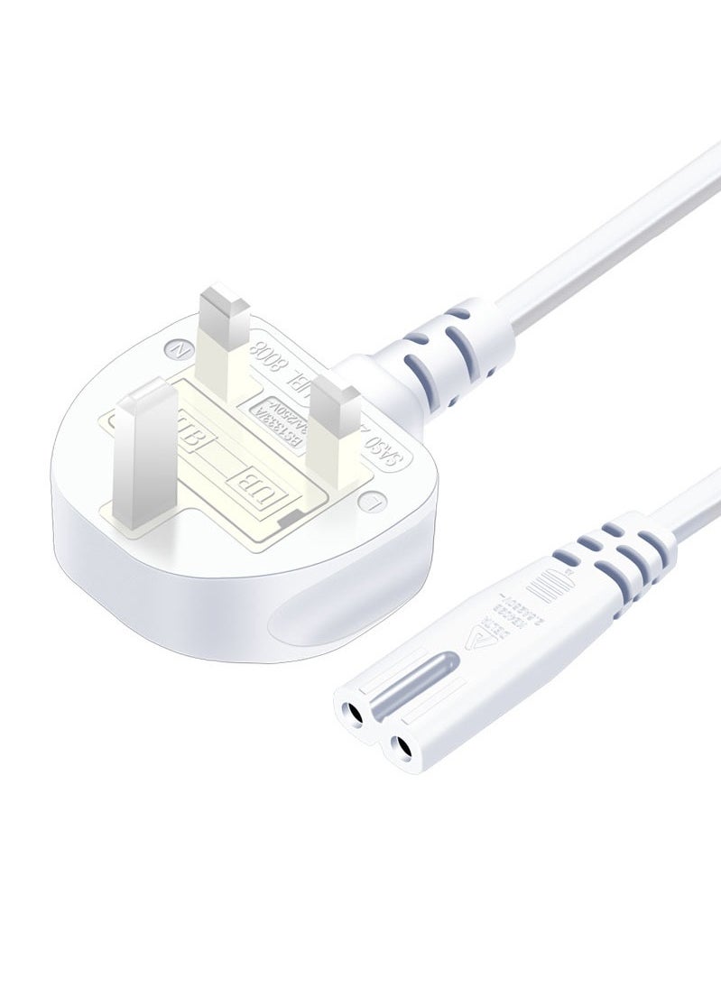 Generic 2-pin AC power cord, compatible with TV, printer, speaker, digital camera, etc., British standard power cord  - Image 1
