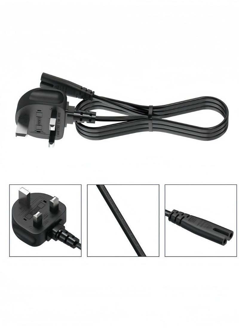 Generic 2-pin AC power cord, compatible with TV, printer, speaker, digital camera, etc., British standard power cord  - Image 3