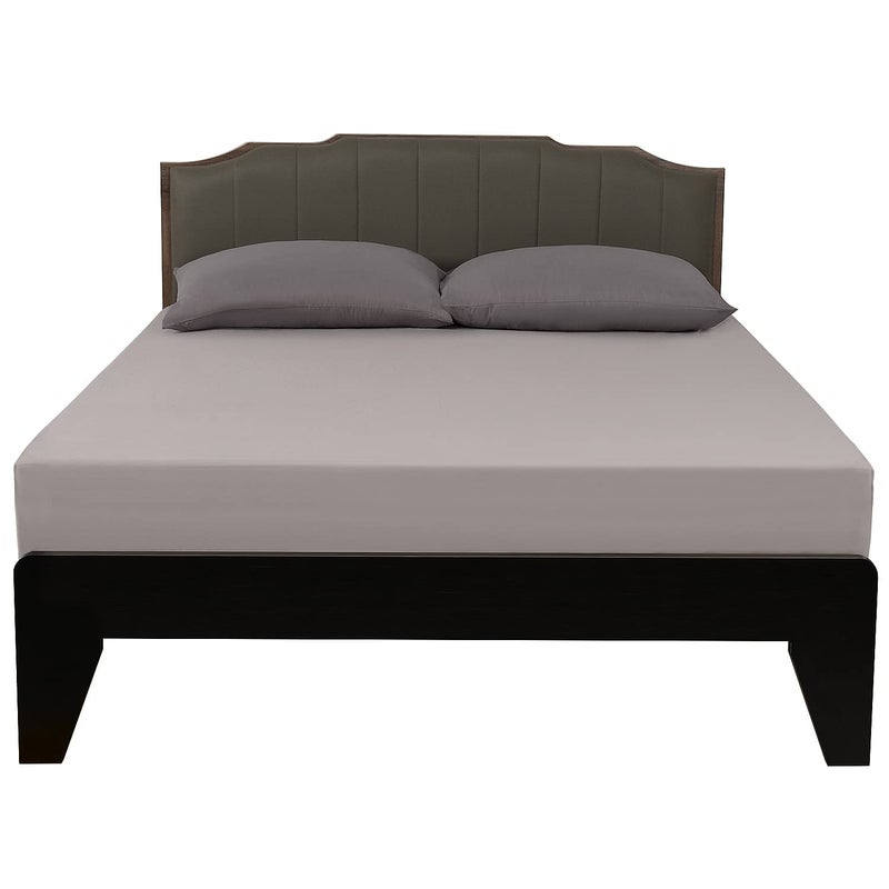 Lirex Fitted Sheet  Twin XL Size 100% Egyptian Cotton 300 Thread Count Soft Breathable Fitted Sheet  100x190cm  Grey - Image 1