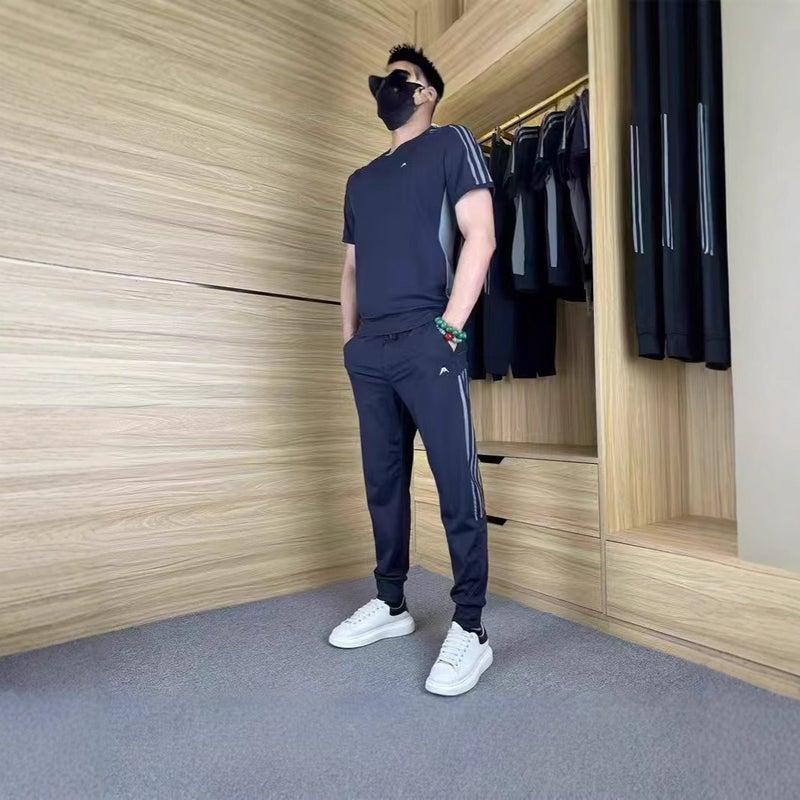Summer Suit Men'S Summer Jacket Men'S Korean Style Short-Sleeved Men'S Casual Slim Two-Piece Set - Image 3