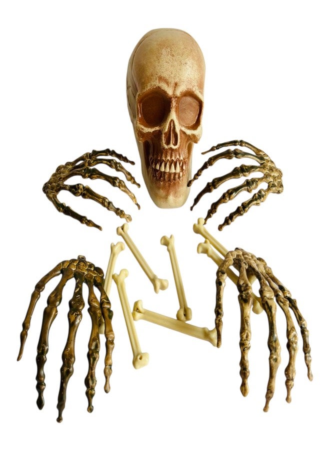 PartySanthe 12pcs Halloween Decorations Décor Skull Face Set Halloween Skull Decorations Skeleton Scary for Spooky Graveyard Haunted House Lawn Yard Decor Pack of 12pcs - Image 5