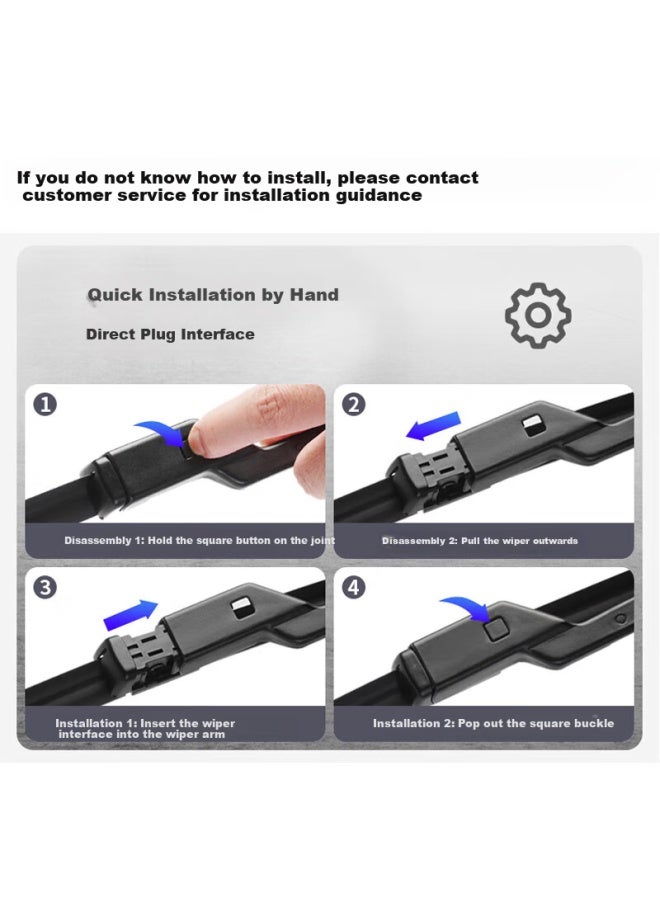 Speed Qin/Qin Plus/Pro New Energy Wiper Blades Original Wiper Blade Rubber Strip 24+16 - Image 2