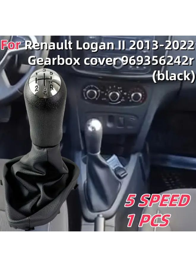 Gearbox Cover For Renault Logan II 2013-2022 5 Gears Gear Shift Knob Belt PU Leather Dust Cover Car Interior Accessory Sleek Automotive Upgrade - Image 1