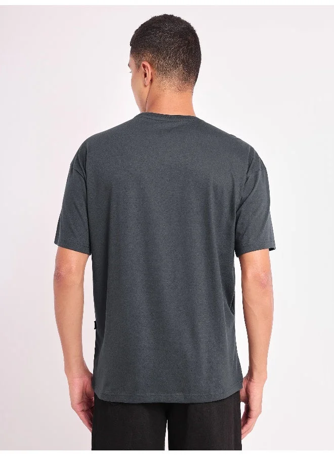 بيونغ تيشيرت مطبوع مقاس كبير للرجال