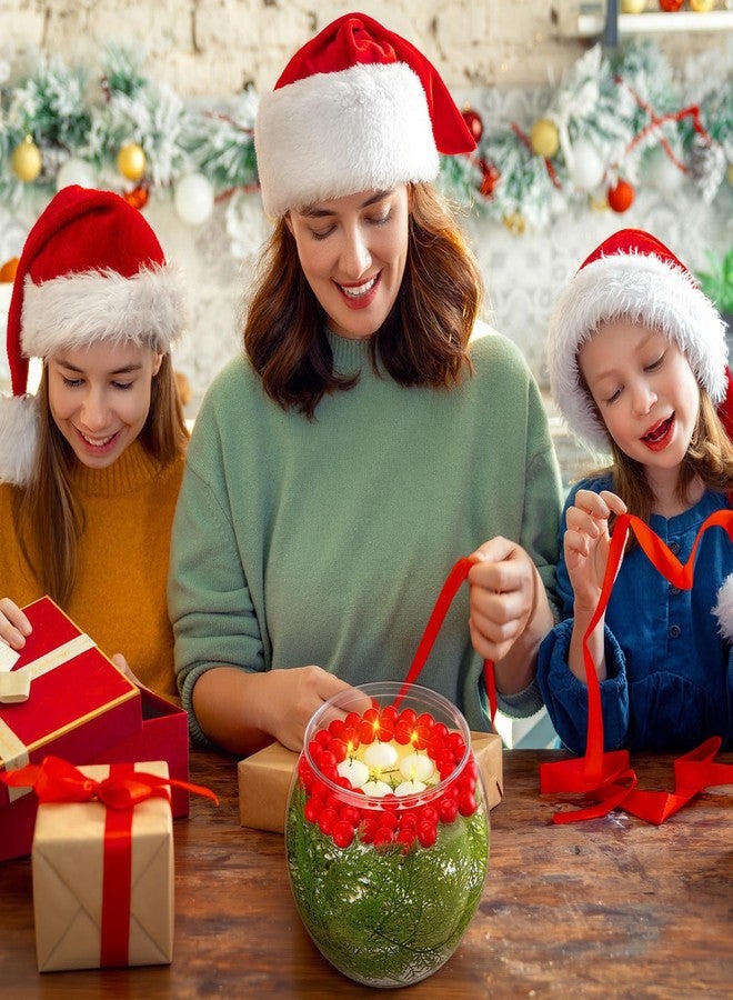 Vesici 96 Pcs Christmas Vase Filler Set Christmas Table Decoration with Vase - Plastic Clear Decorative Bowl, Artificial Red Berries Beads, Faux Pine Needles, Floating Candles for DIY Crafts Supplies - Image 5