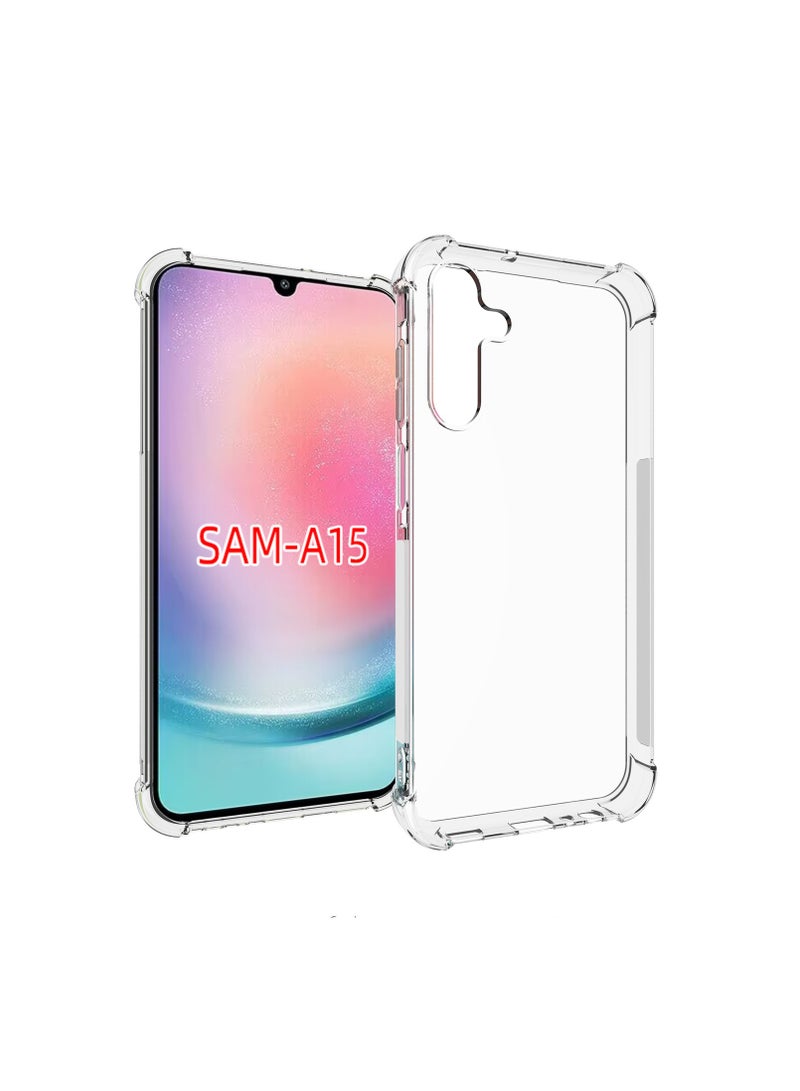 جيدي حافظة سامسونج جالاكسي A15، حافظة سامسونج جالاكسي A15 5G/4G، غطاء حماية من المطاط المرن المرن من مادة TPU لامتصاص الصدمات من السيليكون الناعم المطاطي يناسب سامسونج جالاكسي A15 (شفاف) - Image 1