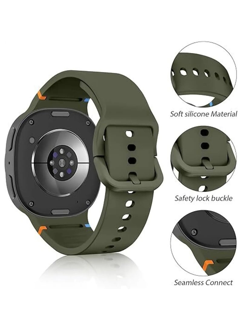 O Ozone Silicone Bands For Samsung Galaxy Watch 8 Band 40mm 44mm, Galaxy Watch 8 Classic Band 46mm, Waterproof Soft Wristband Sport Strap for Women Men- Green - Image 2