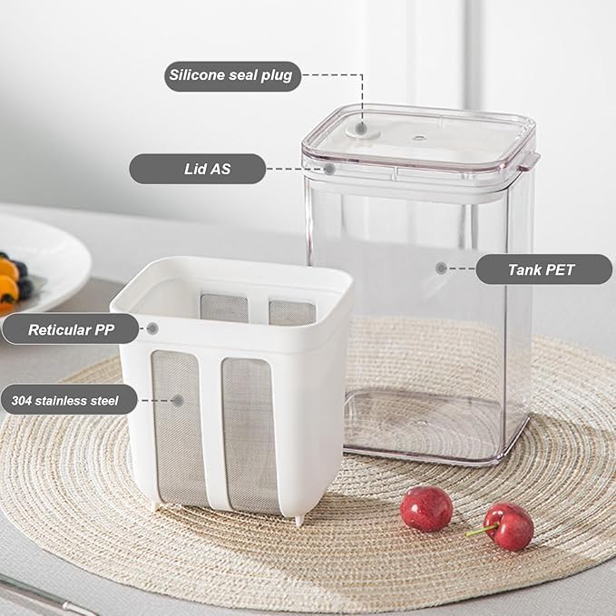 SIMXEN Greek Yogurt & Curd Maker - 1100ml Fine Mesh Strainer with Lid | Multifunctional Yogurt Filter | Curd Maker for Home | Perfect for Homemade Yogurt, Curd, Cheese Maker (Pack of 1) - Image 4