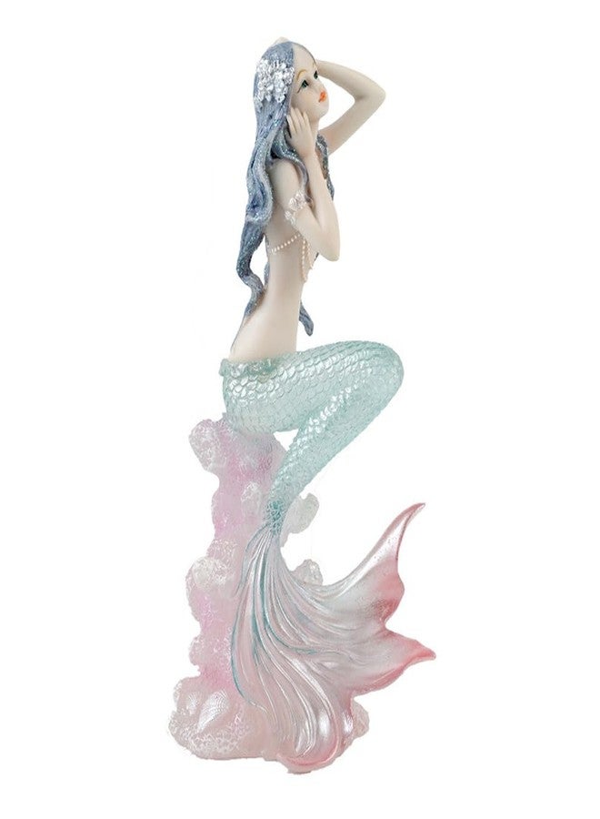Rayberro Crystal Mermaid Figurines 7.28" Clear Resin Mermaid Sculpture Mediterranean Princess Ornaments Home Office Desktop Bookshelf Mermaid Collectible Figurines Crafts Fish Tank Aquarium Decoration - Image 3