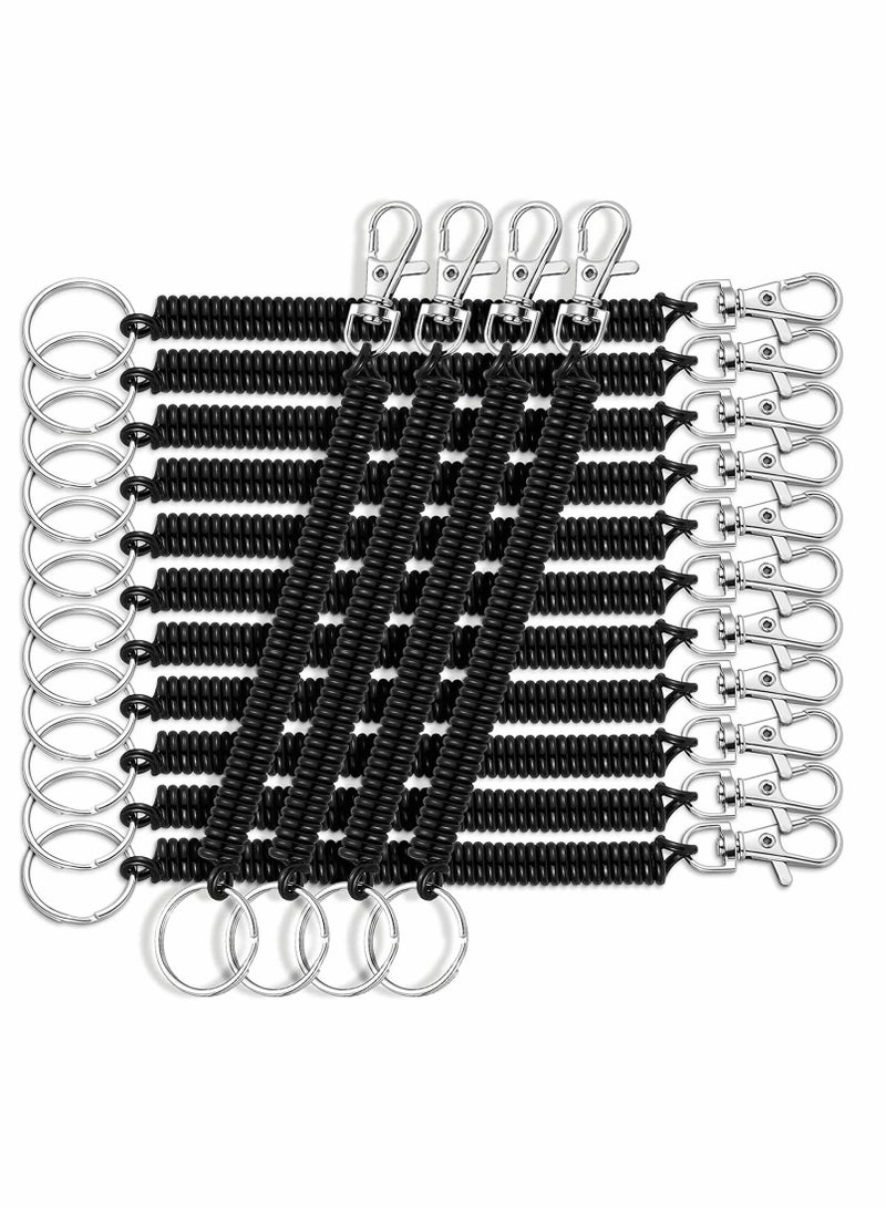 Excefore Retractable Coil Keychain, 15 Pcs Retractable Springs Keychain - Image 1