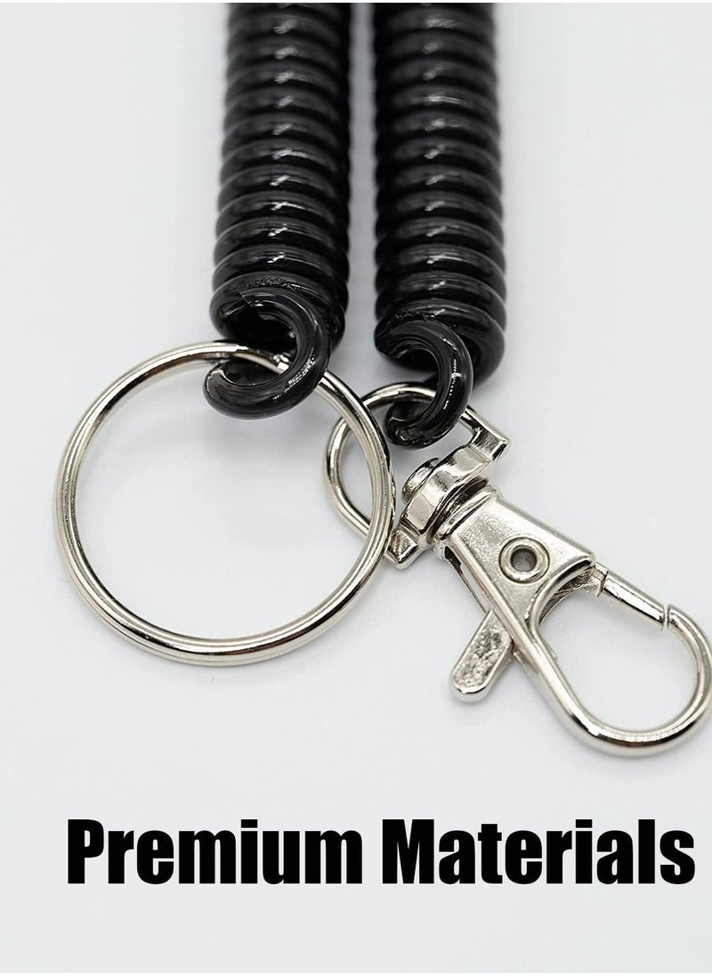 Retractable Coil Keychain, 15 Pcs Retractable Springs Keychain
