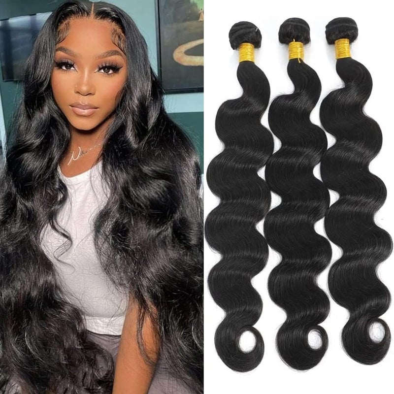 Brazilian Body Wave Bundles Human Hair 3 Bundles Body Wave 24 26 28 Inch 100 Unprocessed Virgin Human Hair Weave Bundles Mixed Length Natural Black Human Hair Extensions