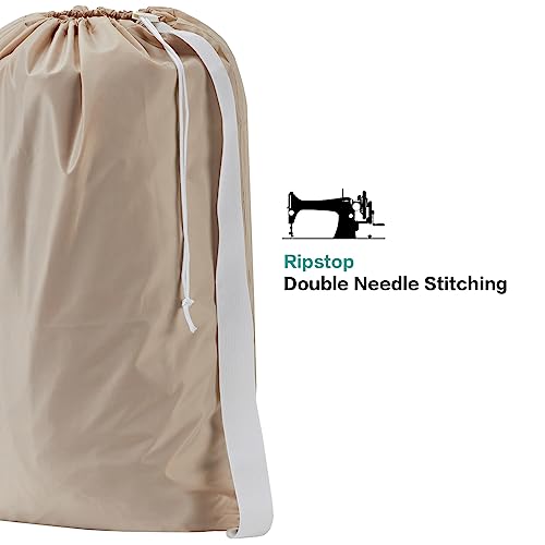 HOMEST XL Nylon Laundry Bag with Strap, Large Dirty Garments Organizer, Easy Fit a Hamper or Clothing Basket, Can Carry Up to 4 Loads of Clothes, Beige - Image 4
