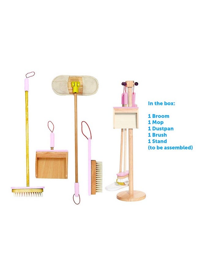 BRAINSMITH Brainsmith Wooden Spic and Span Set, Kids Home Cleaning Toy Kit with Broom, Mop, Dustpan and Brush - Non Toxic, Pretend Play Toy for Toddlers Screen reader support enabled  - Image 4