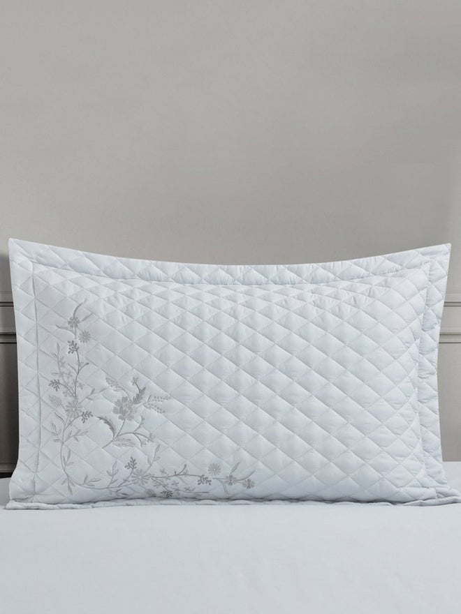 VALENTINI 4-Piece Embroidery Bedspread Twin Set, Light Grey - Image 4
