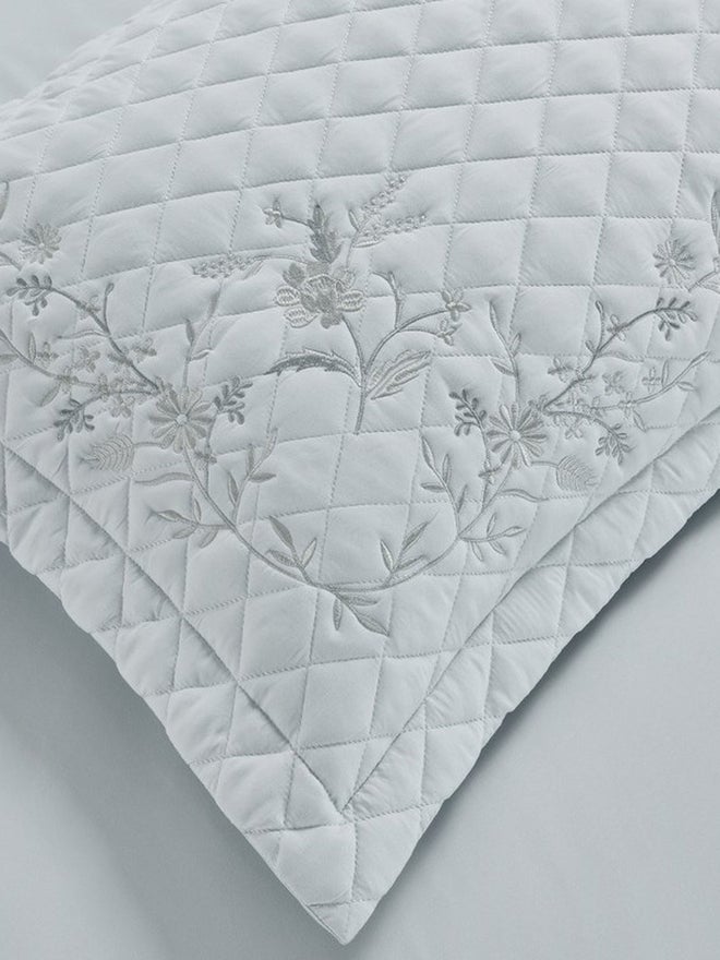 VALENTINI 4-Piece Embroidery Bedspread Twin Set, Light Grey - Image 5