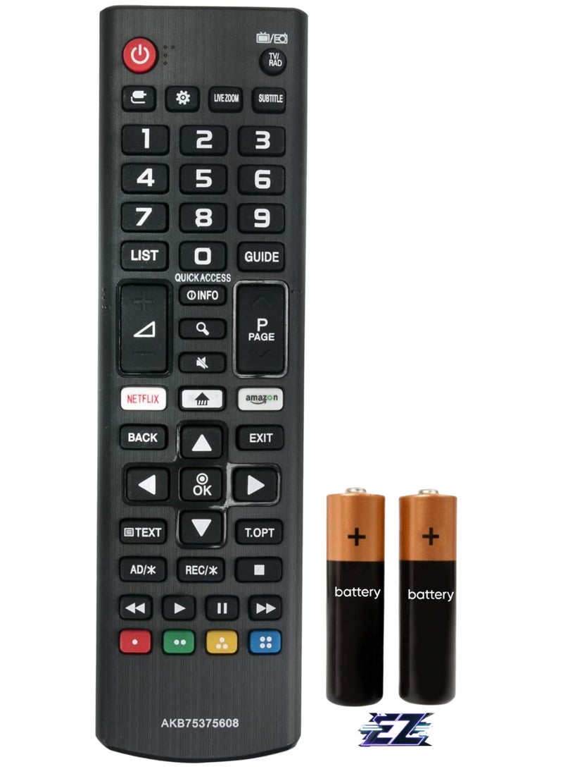 ELTRAZONE Replacement Remote Control AKB75375608 for LG 4K OLED Smart TV Models 43UK6450PLC, 43UK6470PLC, 43UK6500LLA, 43UK6500MLA, 43UK6500PLA, 43UK6510PLB, 43UK6550PLD - Includes Battery - Image 1