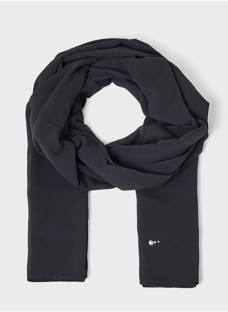 Khizana - Diamante Detail Long Hijab Scarf - Image 1