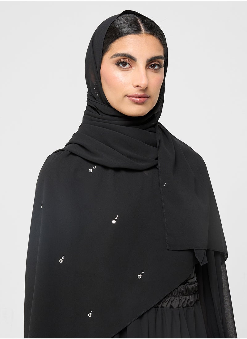 Khizana - Diamante Detail Long Hijab Scarf - Image 1