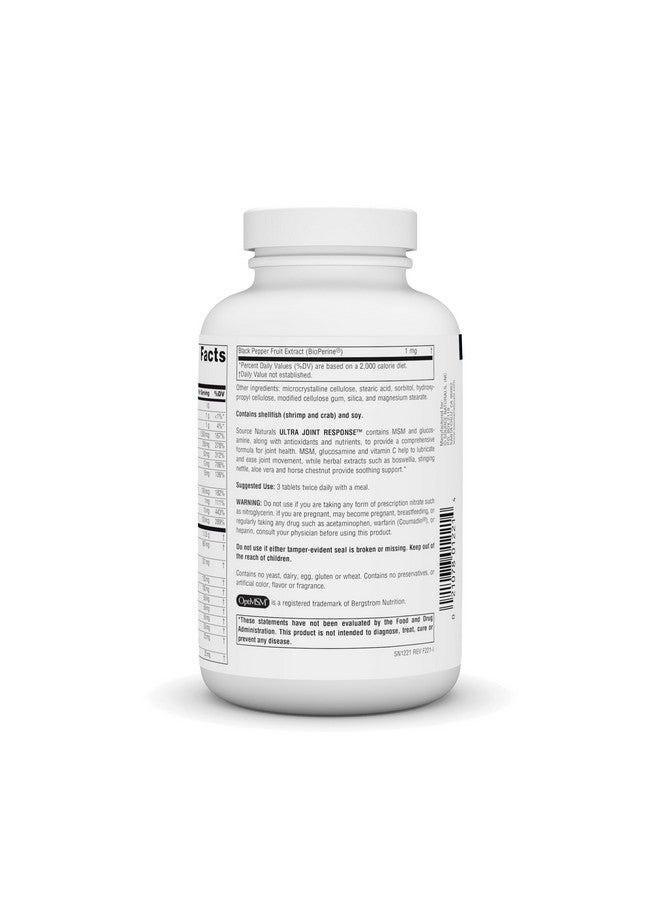 Source Naturals Ultra Joint Response, Glucosamine & MSM, Promotes Joint Health* - 180 Tablets - Image 3