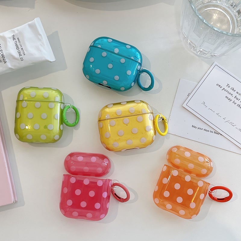 Summer Green Polka Dot Case For Airpods 4 Generation Earphone Cover - Image 1