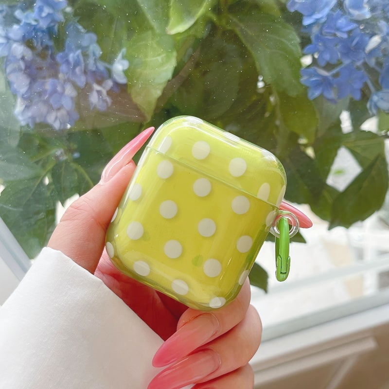 Summer Green Polka Dot Case For Airpods 4 Generation Earphone Cover - Image 3