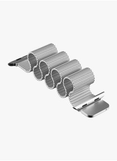 NIBEMINENT Milanese Stainless Steel Wrist Band For Apple Watch 44 mm Silver  - Image 2