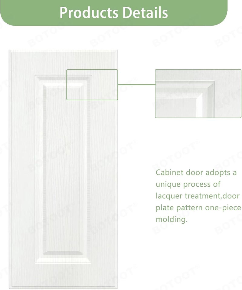 BOTOOT Built-in Cabinet Doors - Cabinet Doors for Kitchen, Living Room, Bedroom, Bathroom - 29 Inch High (White Texture, 13.25 Inch Wide) - Image 1
