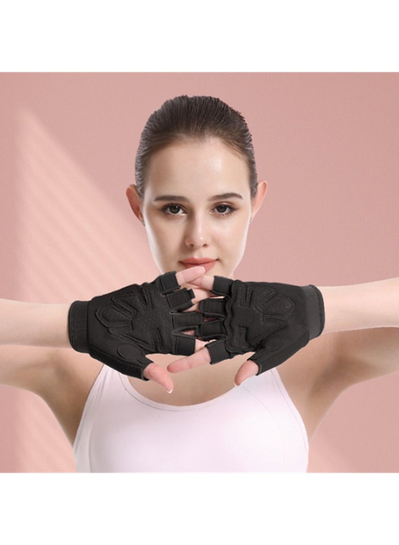 AOLIKES Pair Of Half Finger Weight Lifting Gloves Black - Image 2